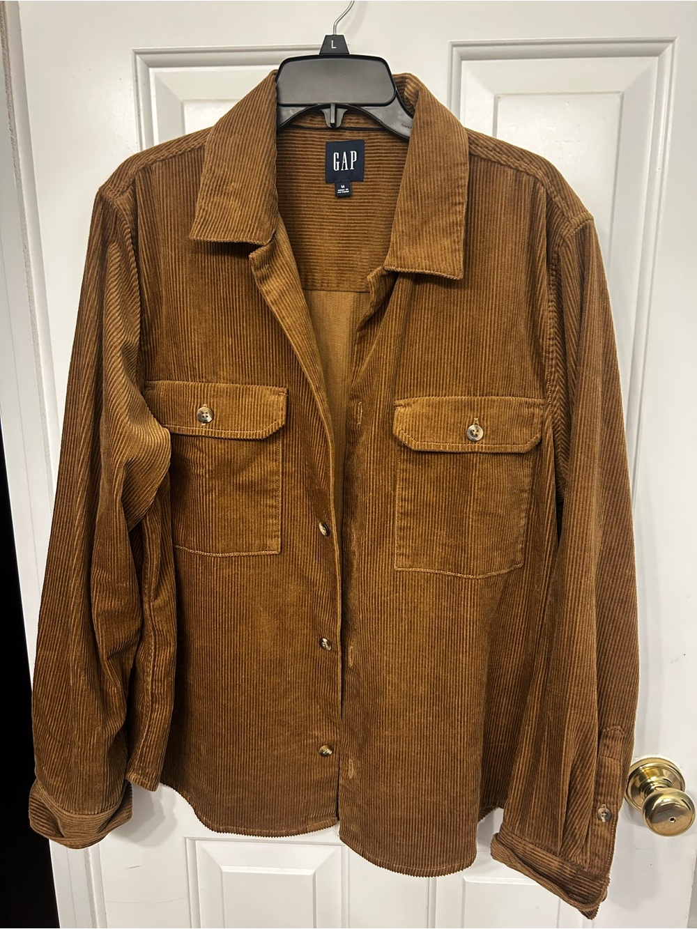 GAP Corduroy Overshirt in Warm Caramel Brown